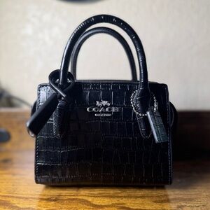 Coach Black Croc-Embossed Women's Bag